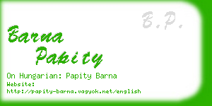 barna papity business card